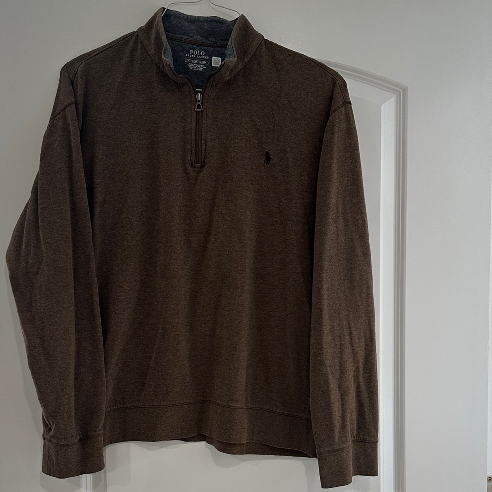 Polo by Ralph Lauren Men's Dark Brown 3/4 zip - XL